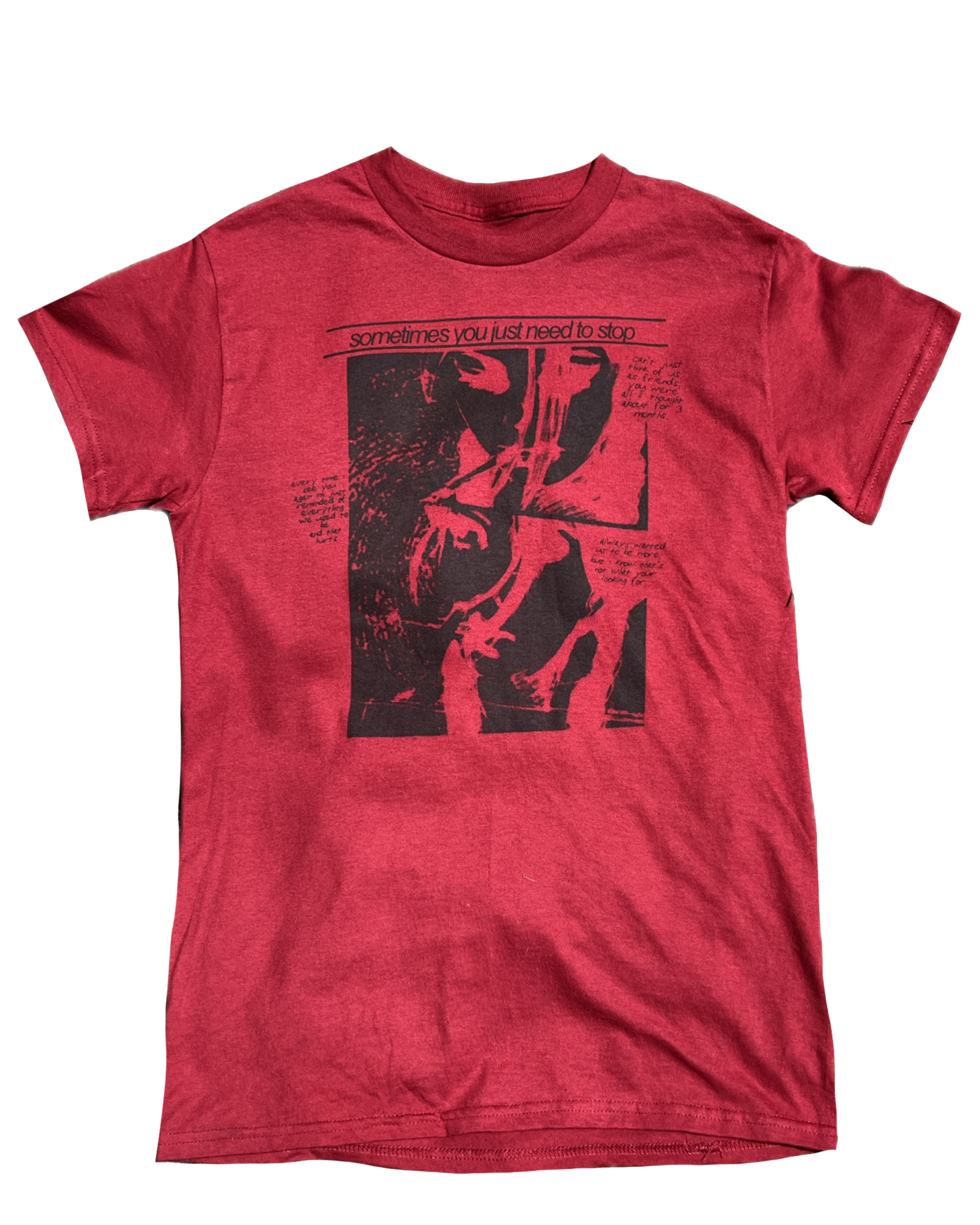burgundy “smoking pain" shirt