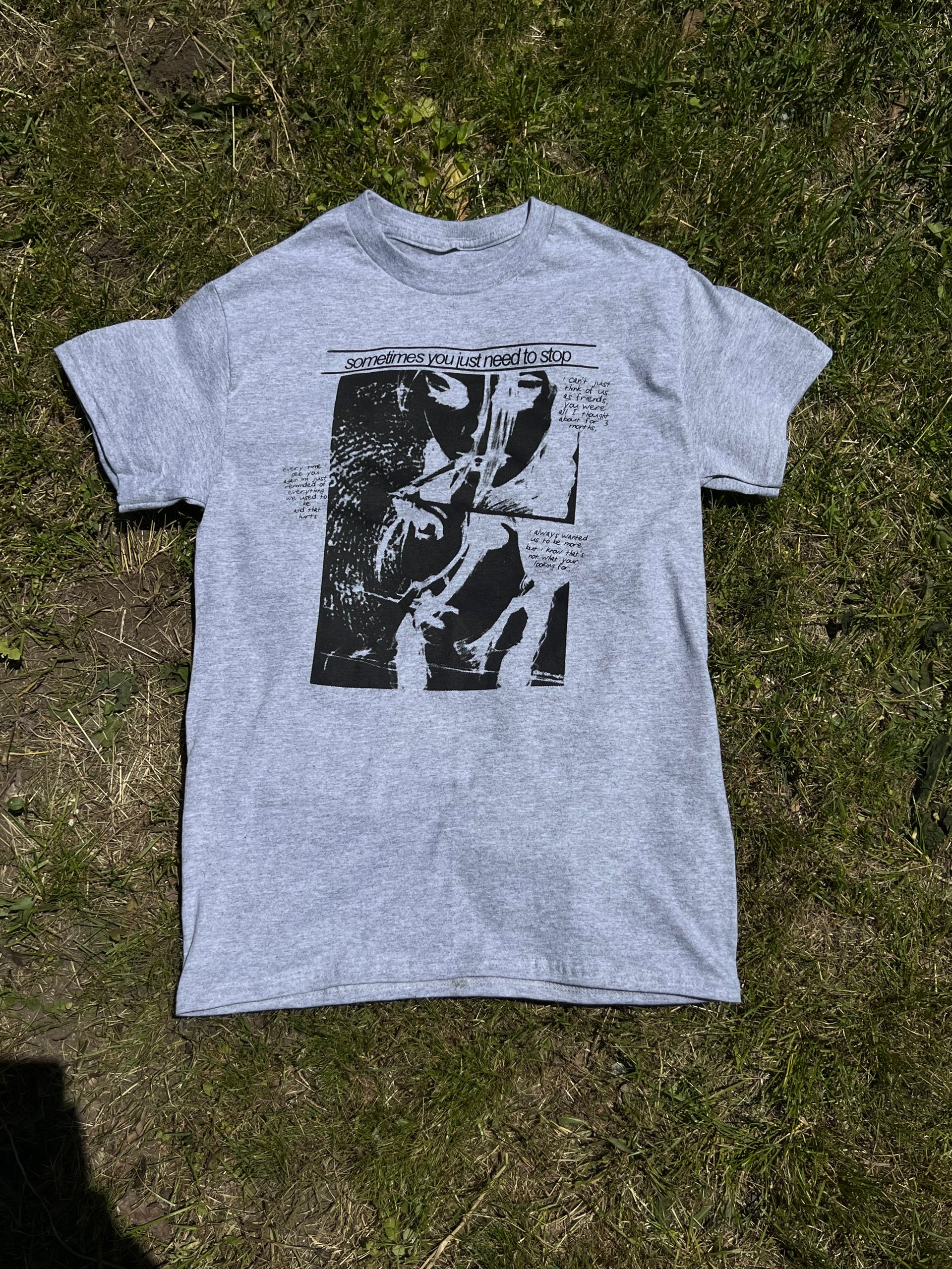grey “smoking pain" shirt