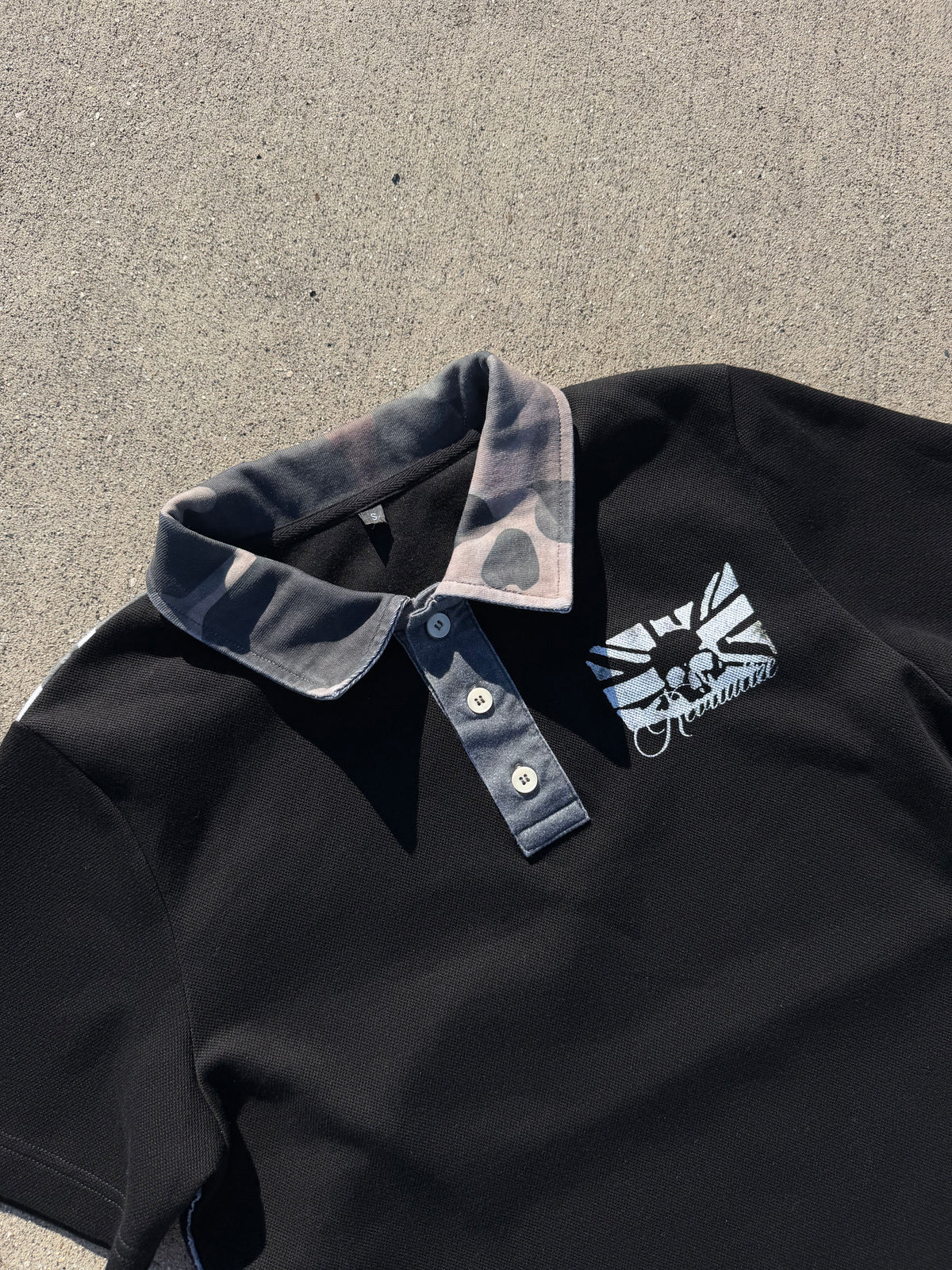 "camo skull" polo