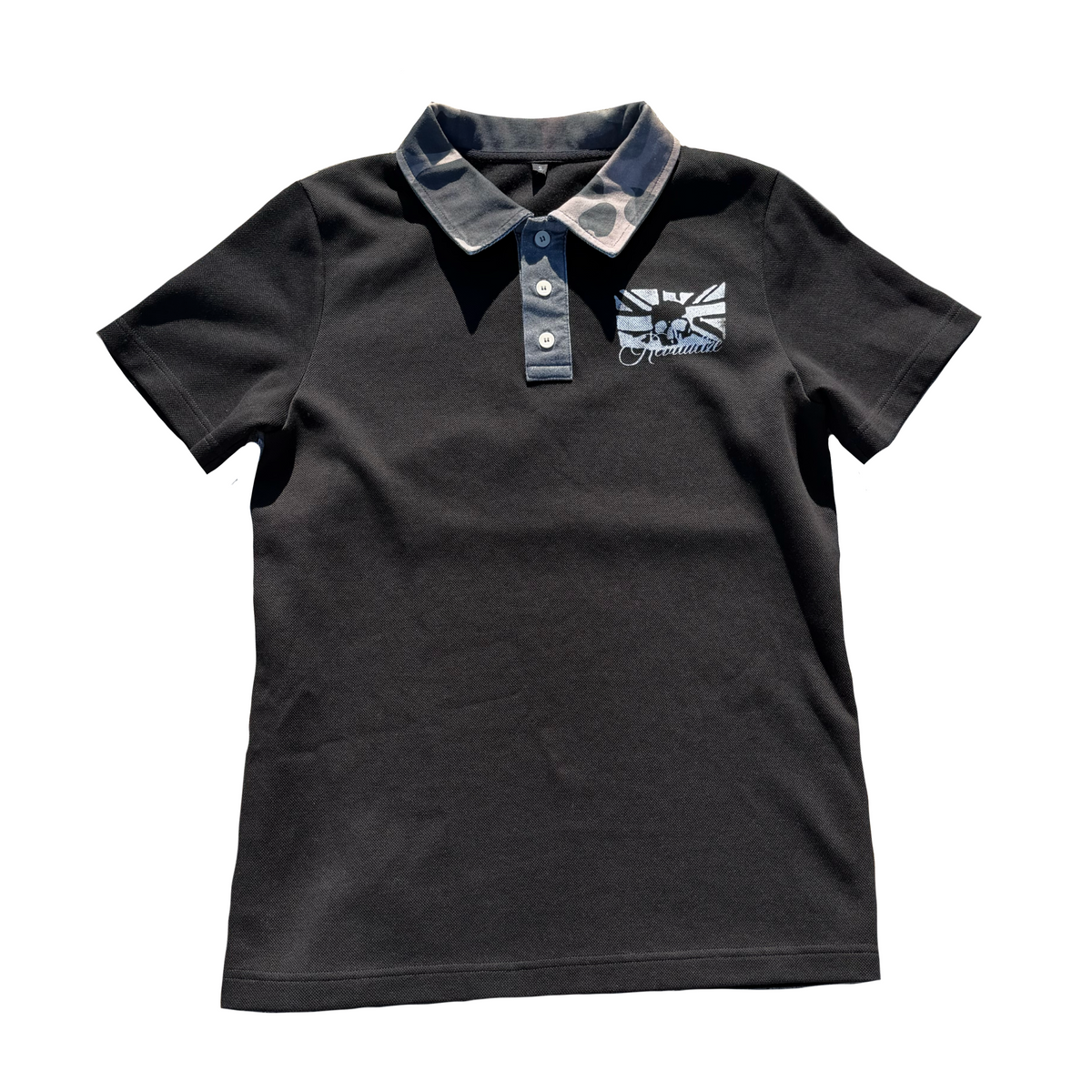 "camo skull" polo